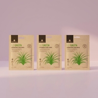 Sachet d'emballage en papier kraft écologique thermoscellable à trois soudures pour masques en feuille, cosmétiques et soins, avec trou Euro