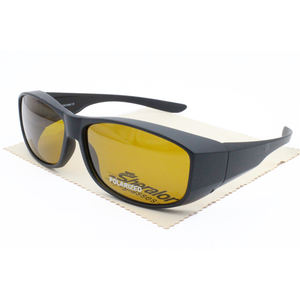 フルリム95%ブルーライトカットスクエアラウンド型オーバーグラス、オレンジレッドレンズ、夜間視力用イエローレンズ付き - Product Image 6