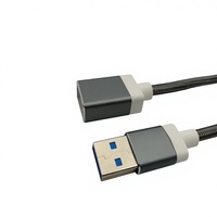 Cable de Extensión de Datos USB 3.0 Macho a Hembra con Adaptador, Conector USB, Unidad Flash USB, Ratón y Teclado Extendidos, Trenzado
