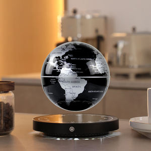 Lámpara de Globo Terráqueo Flotante con Mapa del Mundo, Decoración Moderna Negra para Sala de Estar - Product Image 5