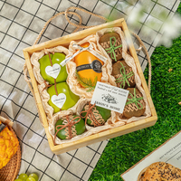 IMEE boîte de nourriture de fruits de cadeau carré de couvercle transparent de Grain de bois naturel pour le festival de bateau de dragon de pâques avec la poignée