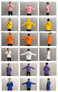 Felpa con Cappuccio Personalizzabile con Strass e Ali, Zip Integrale, in Cotone Pesante Nero - Product Image 3