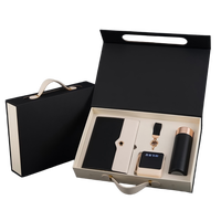 Coffret Cadeau d'Affaires de Luxe 2026 Personnalisé avec Logo Imprimé UV : Tasse Isotherme, Porte-clés, Carnet A5 en PU et Batterie Externe
