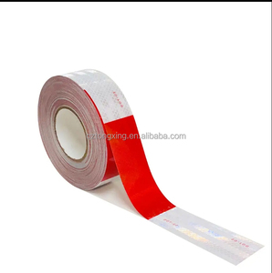 Bán Buôn Dual-Màu Prismatic Phản Quang Vinyl Băng Màu Đỏ Trắng Nguy Hiểm An Toàn Cảnh Báo Phim Cuộn Cho Xe conspicuity - Product Image 1