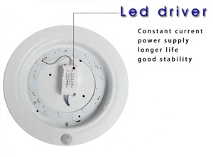 Hiện đại 5W 18W pha lê dẫn ánh sáng Trần <span class=keywords><strong>PIR</strong></span> cảm biến con người phong cách thiết kế hậu hiện đại cho phòng khách sạn trắng gắn trên bề mặt - Product Image 5