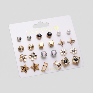 Vendita calda stile coreano Trending orecchini a cerchio Vintage conchiglia di perle incrociate a forma di stella alla moda gioielli per ragazze-all'ingrosso - Product Image 2