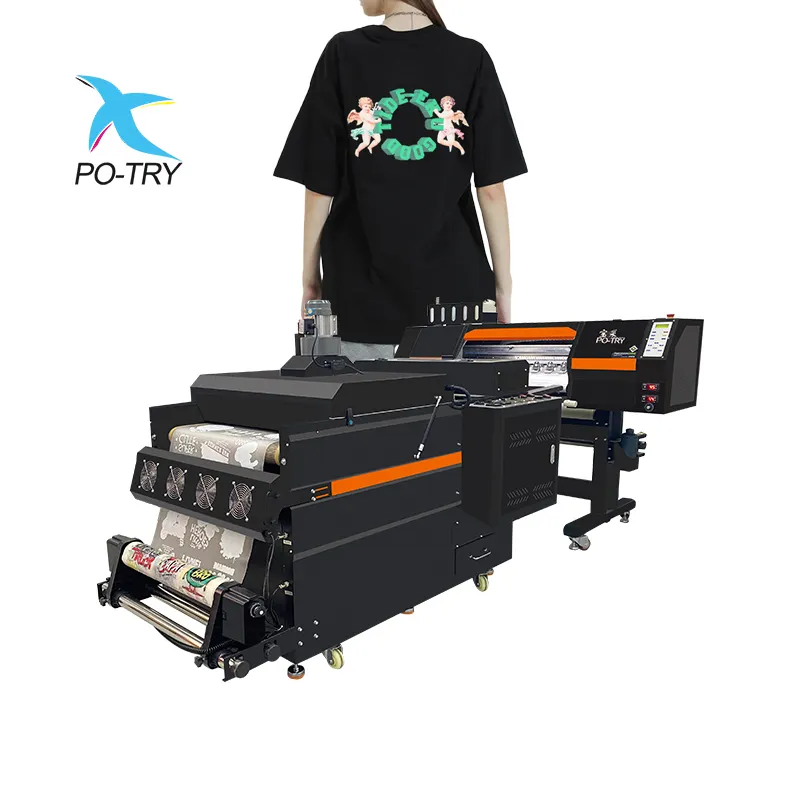 Potry 60cm A2 2/4 Têtes D'impression Numérique Impression Directe à Transfert de Chaleur en PET DTF T-shirt Imprimante