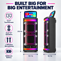 Speaker Pesta Layar Pintar Android 14 Dual Woofer 10 Inch 60W Sistem Audio Karaoke Nirkabel Dengan Baterai 9000mAh