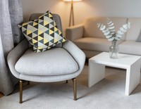 Fauteuil de salon d'hôtel moderne en tissu durable avec accoudoirs