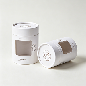 High Quality Custom Cylinder Tube With Clear Window Round Cardboard <b>Box</b> For Coffee Bean Wholesale Business Packaging - Product Image 1