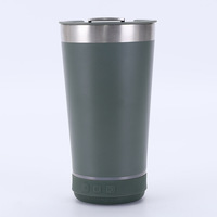Mug bir Logo kustom Tumbler Speaker Bluetooth baja tahan karat tekan panas untuk pesta dengan tutup dan Pembuka