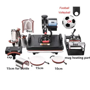 Rubysub 11 in 1Sublimation Hitze Presse Maschine Combo Multifunktionale Becher/Cap/T-shirt/Ball/Platte Maschine