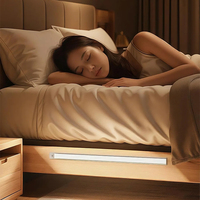 Lampu lemari Sensor gerak portabel isi ulang USB, lampu kabinet LED bawah magnetik nirkabel untuk dinding dapur lemari