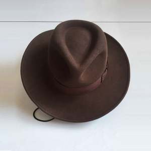 Sombrero Fedora de lana marrón para hombre, alta calidad, moda informal, ala ancha, transpirable para las cuatro estaciones, ANLUXFIER H637 - Product Image 2
