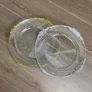 Assiette Ronde Décorative Transparente Écologique avec Estampage à Chaud pour Mariage, Hôtel, Fête – Vaisselle et Assiettes - Product Image 2