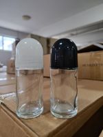 Flacon de déodorant roll-on de 50 ml avec bille roulante en plastique, flacons en verre transparent vides pour huile essentielle, parfum