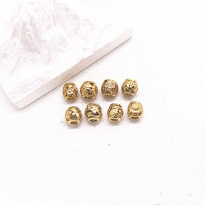 Perles d'espacement rondes en acier inoxydable plaqué or Yunnique pour la fabrication de bracelets, composants de bijoux moulés de 8 mm - Product Image 4