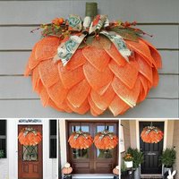 Karangan Bunga Labu Halloween Simulasi Kain Katun Baru Lintas Batas untuk Dekorasi Halaman Musim Gugur, Natal, Thanksgiving, dan Tahun Baru