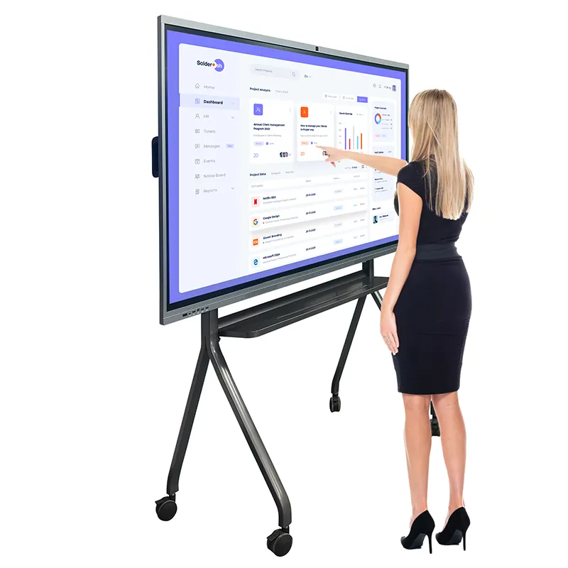 Pizarra digital inteligente interactiva electrónica de 65 75 86 pulgadas para aula, escuela para niños