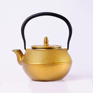 Juego de tetera de hierro fundido y oro con filtro para el cuidado de la salud, hervidor de agua para el hogar, accesorios de decoración, WG-Z001, China