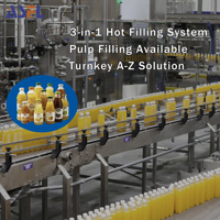 Solution clé en main pour la pasteurisation, ligne de remplissage de jus en bouteille PET compatible avec les grandes usines