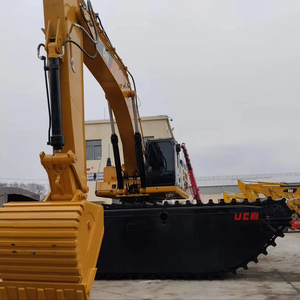 Excavatrice amphibie Caterpillar 349DL d'occasion de 50 tonnes à bras long pour le dragage marin lourd et les travaux fluviaux - Product Image 1