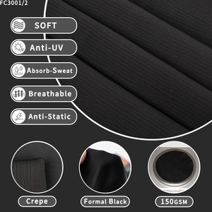 Hersteller von Japan/Koreanisch Black Abaya Stoff Moos Krepp für Frauen Kleid Polyester Krepps toff für Abaya - Product Image 2