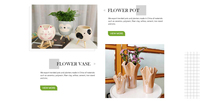 Pot de fleurs en céramique à rayures verticales, pot à succulentes, jardinière décorative simple pour plantes vertes d'intérieur, balcon, jardin