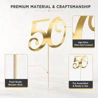 Décorations de gâteau personnalisables numérotées 50, élégantes et réutilisables, pour fêtes d'anniversaire, prix d'usine, bonne qualité