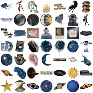50 Uds. Pegatinas decorativas transparentes del planeta del espacio exterior para la decoración <span class=keywords><strong>de</strong></span> la pared del <span class=keywords><strong>libro</strong></span> Cool Stars Astronomy Sticker - Product Image 3