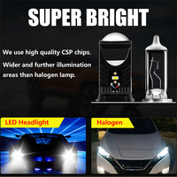 Phares de voiture H4 Mini Projecteur Ultra Lumineux 12V 24V T9 Bi-LED Canbus pour Moto, Camion et Véhicules Tout-Terrain