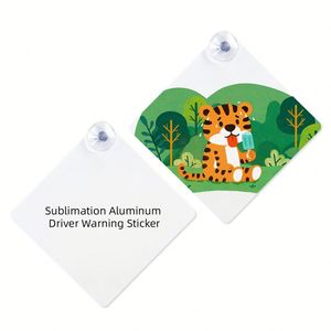 Panneaux de signalisation « Bébé à bord » en aluminium vierge personnalisables avec ventouse, pour sublimation, signalisation d'avertissement automobile - Product Image 3