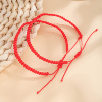 Bracelet en cordon tressé rouge, macramé, religieux chinois du Shandong, ajustable avec nœud coulissant, unisexe, cadeau artisanal d'amitié