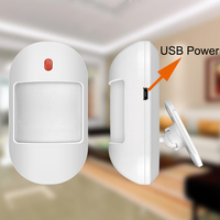 Détecteur infrarouge sans fil de type 1527, 433MHz, prise en charge de l'alimentation USB 5V, pour système d'alarme domestique, détecteur de mouvement infrarouge