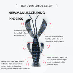 เหยื่อตก<span class=keywords><strong>ปลา</strong></span>แบบลอยน้ำ เหยื่อปลอมรูปกุ้ง เหยื่อหนอน เหยื่อเต้นคลื่น เหยื่อกุ้ง Ned Rig เหยื่อตก<span class=keywords><strong>ปลา</strong></span>แบบ Drop Shot เหยื่อ <span class=keywords><strong>Black</strong></span> Pit Obstacle Shrimp สำหรับตก<span class=keywords><strong>ปลา</strong></span>แบส - Product Image 4