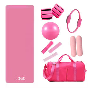 Kit de fitness personnalisé avec logo : ballon de yoga, anneau de Pilates, poids de cheville en silicone, bande de résistance pour étirements, kit de Pilates - Product Image 5