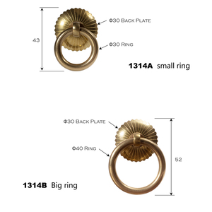 Kenop & Gagang Furnitur Antik Kuningan Padat untuk Lemari, Pintu Kayu, dan Laci - Product Image 2