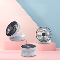 Ventilateur d'air portable silencieux 12V à flux d'air efficace, pliable 6 pouces, rechargeable par batterie/USB, 3 vitesses, pour petite pièce