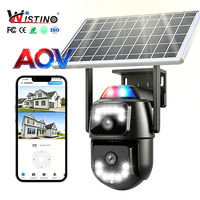 Caméra solaire Wistino V380pro Wifi à double objectif AOV, enregistrement continu 24/7, batterie 21700, caméra solaire 4G