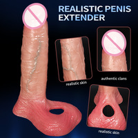 Manchon vibrant télécommandé creux en silicone doux au toucher pour pénis, jouet sexuel portable pour l'amélioration de la circonférence