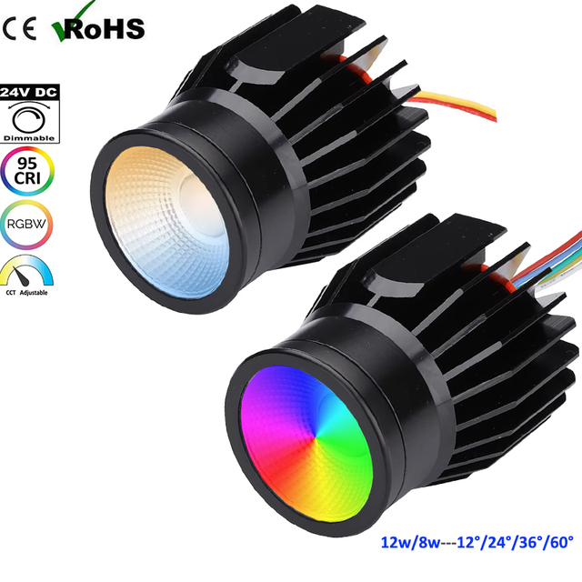 Benorylighting Cri95 24v Mr16 Spot 8w 12w Loxone Tunable White 2000-6000k Smart Bulbs Knx Gvs Dali Dt8 Dmx512 Rgbw Led Module
