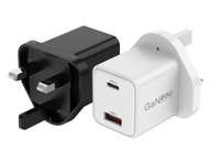 Chargeur rapide 20W avec port Type-C, matériau ignifuge, câble rétractable - Design carré compact pour téléphones mobiles