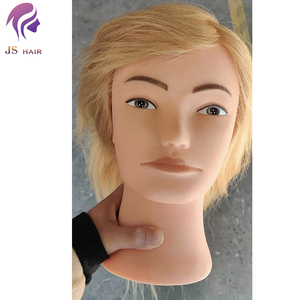 Têtes d'entraînement en gros à bas prix, tête de mannequin en cheveux humains réels, couleur blonde, mannequin factice pour la pratique en salon - Product Image 4
