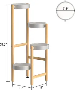 Plant Stand Indoor  Bamboo 4 Tier Plant Stand Outdoor for Multiple Plants  Plant Shelves for Window Garden Balcony Living Room