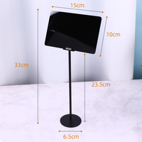 Présentoir de Table Rectangulaire Multifonctionnel en Métal Noir Effaçable (Hauteurs Multiples) - Support de Menu Durable et Lavable