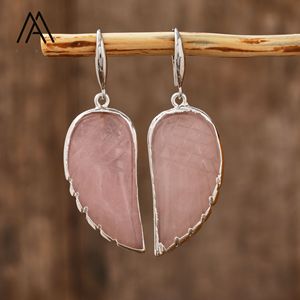 Classique cristal ange aile boucles d'oreilles couleur argent <span class=keywords><strong>oeil</strong></span> <span class=keywords><strong>de</strong></span> <span class=keywords><strong>tigre</strong></span> pierre <span class=keywords><strong>de</strong></span> lune pierres précieuses balancent boucle d'oreille femmes cadeaux - Product Image 5