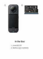 Caméra d'action 360° Insta360 X5 étanche 8K avec effet de bâton de selfie invisible, triple puce IA, protection anti-vent intégrée, batterie 2400 mAh