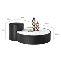 Table basse de luxe en bois de style italien, moderne, réglable en hauteur, avec finition peinture dégradée, ensemble de table centrale, mobilier de maison