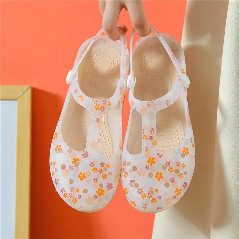 Summer new style women's sandals flat jelly shoes beach shoes non-slip ladies sandals and slippers