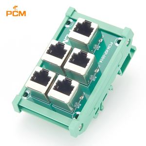 Module de carte PCB 35 mm pour <span class=keywords><strong>rail</strong></span> <span class=keywords><strong>DIN</strong></span>, convertisseur vertical réseau 5 voies RJ45 8P8C pour armoire de commande et panneau de distribution - Product Image 1